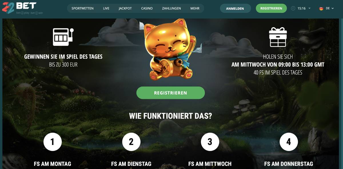 22bet schweiz bonus