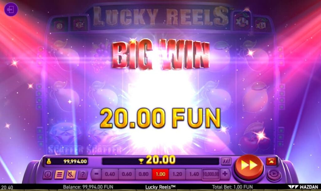 lucky reels slot win