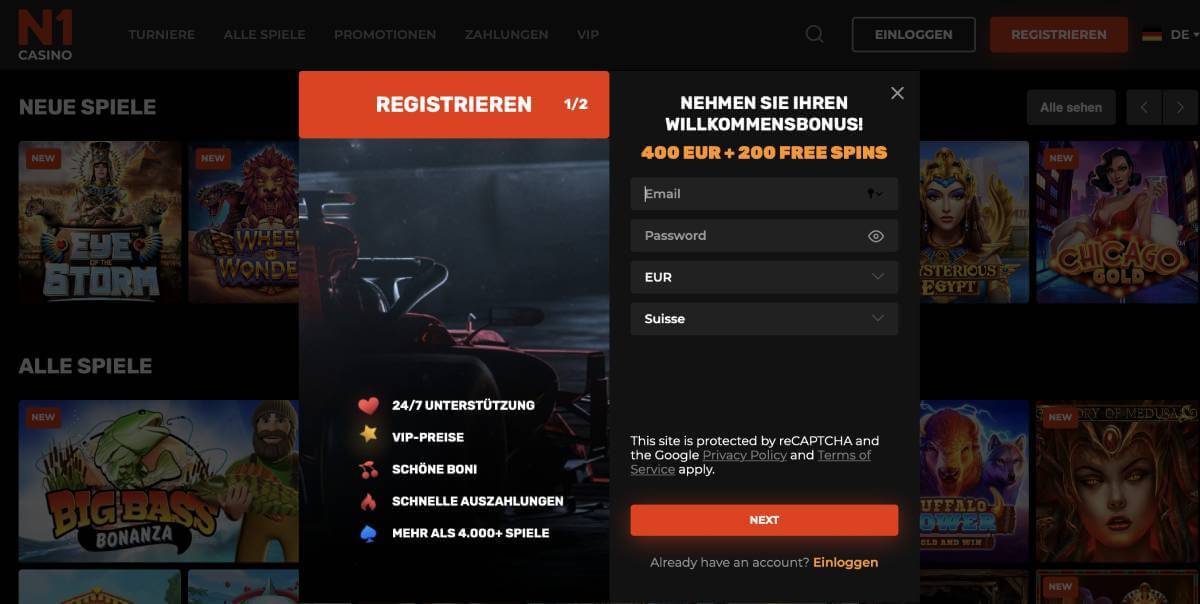 n1 casino registrierung